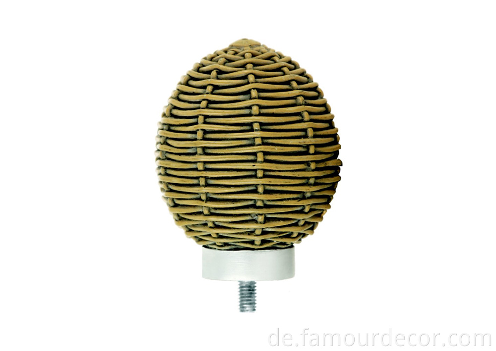 Bamboo Braided Resin Head Curtain Top Pole